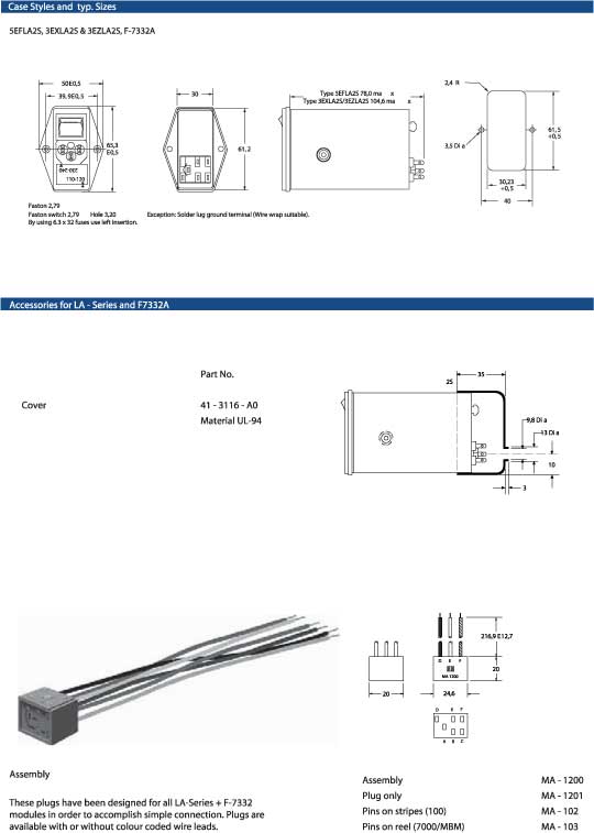 Elproma Electronics CorcomPower Entry Module RFI Filters LA-Serie. pag 24
