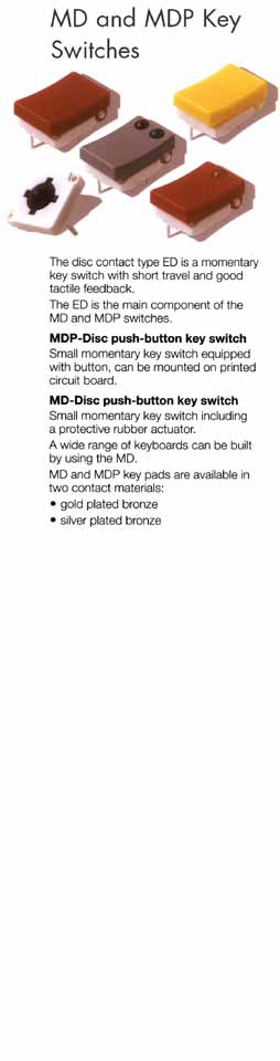 Elproma Tact Switches MD and MDP Key Switches, DMB and MDPL Key Switches and DIGITAST SE Key Switch