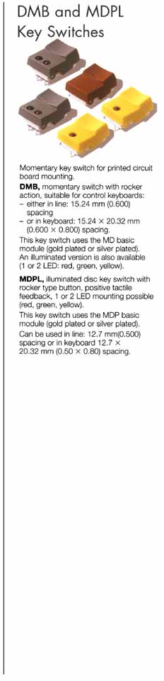 Elproma Tact Switches MD and MDP Key Switches, DMB and MDPL Key Switches and DIGITAST SE Key Switch