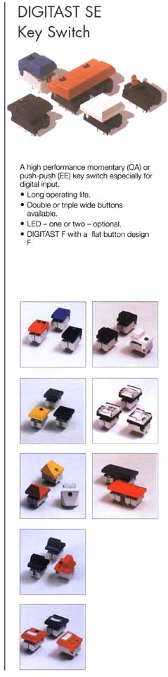 Elproma Tact Switches MD and MDP Key Switches, DMB and MDPL Key Switches and DIGITAST SE Key Switch