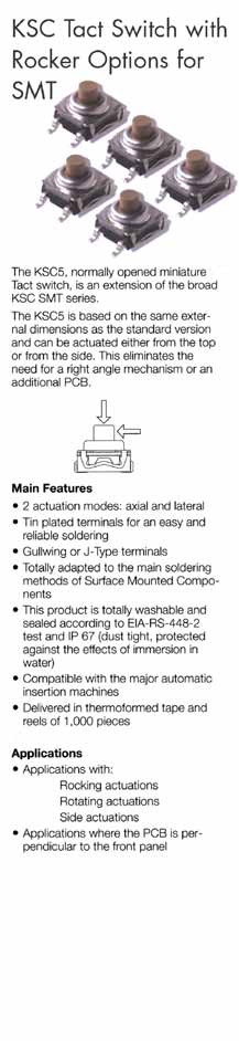 Elproma KSC Tact Switch with Rocker Options for SMT