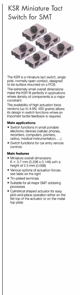 Elproma KSR Miniature Tact Switch for SMT